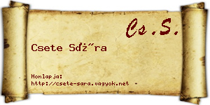 Csete Sára névjegykártya