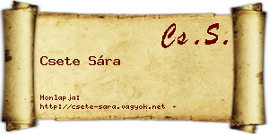 Csete Sára névjegykártya